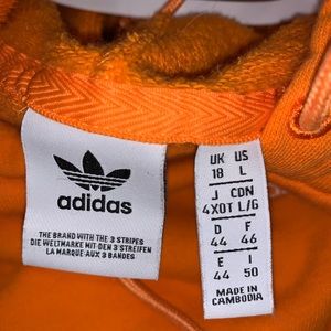 Adidas Orange Cropped Hoodie